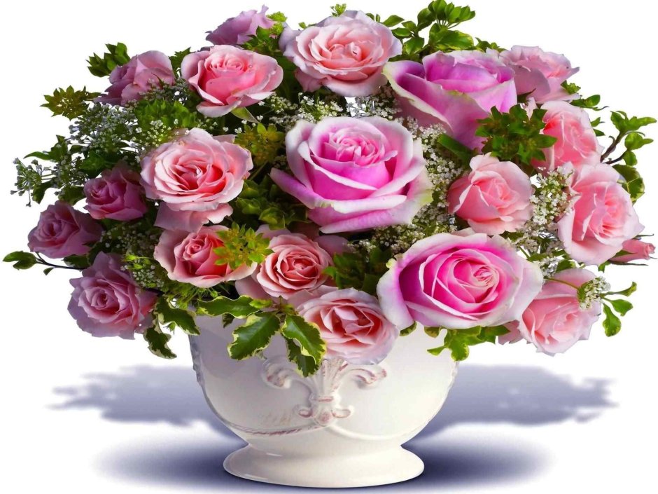 Букет цветов с пожеланиями