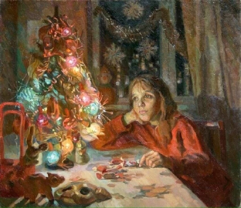 Цагараев Максим Максимович у новогодней елки