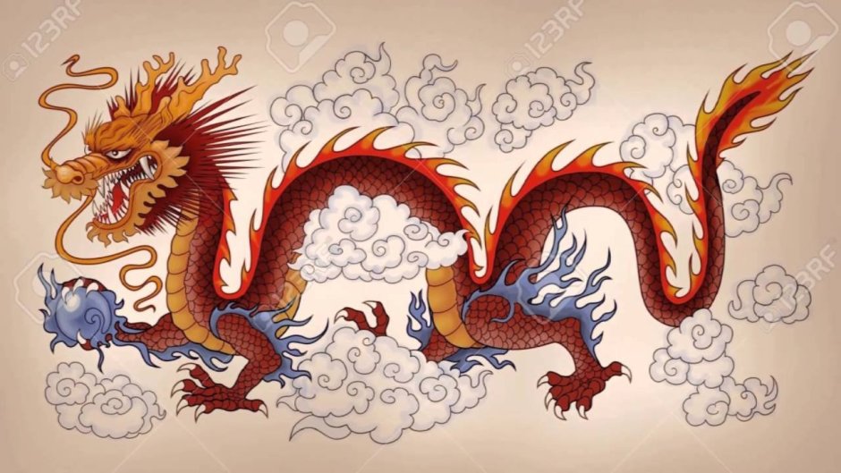 Китайский дракон горизонтально
