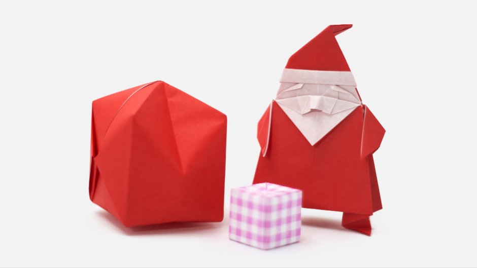 Оригами мешок Деда Мороза
