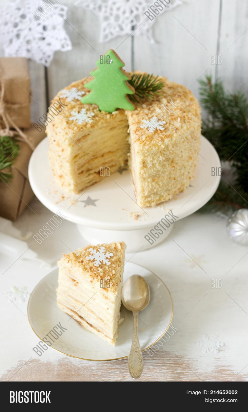 Рождественский торт Наполеон