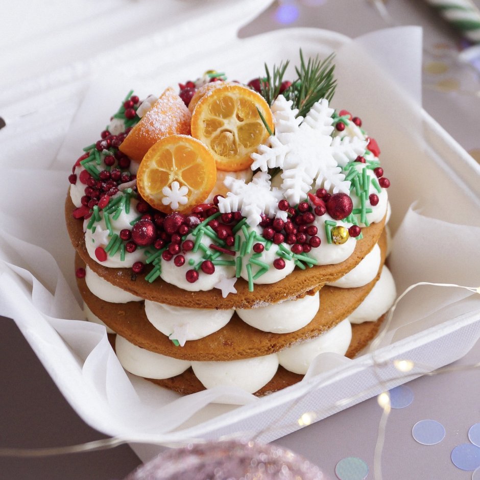 Декор новогодних Бенто тортиков