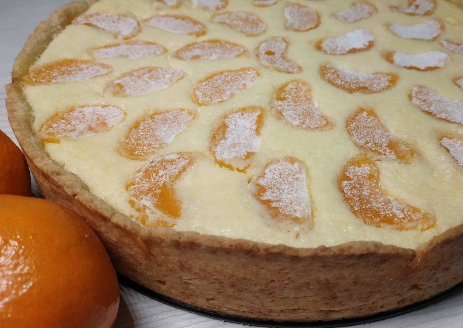 Пирог творожно мандариновый