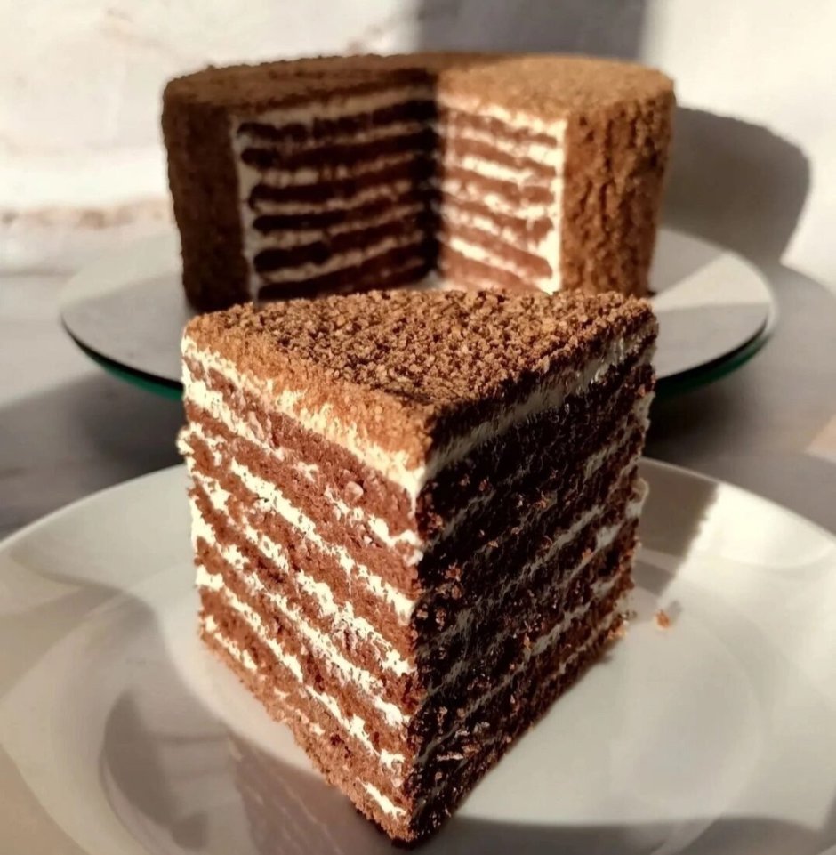 Шоколадный медовик открытый торт