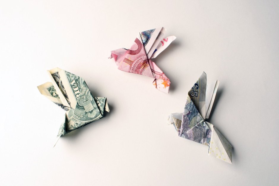 Оригами из денежных купюр
