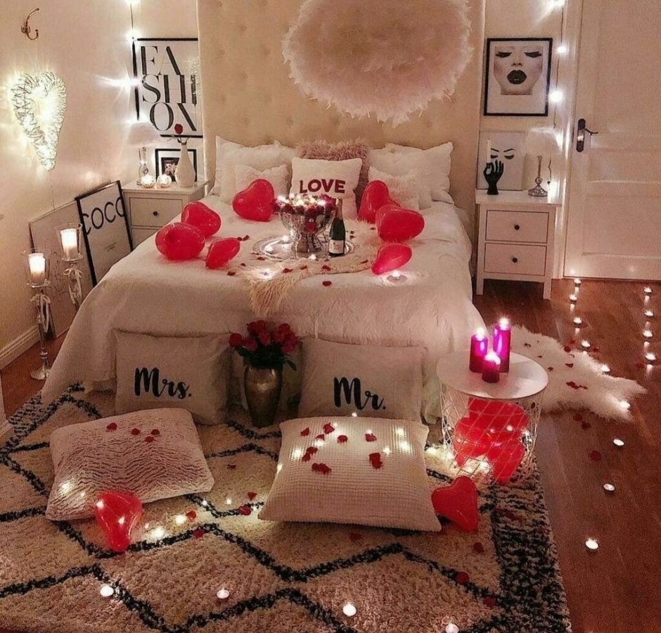 Романтическое украшение спальни