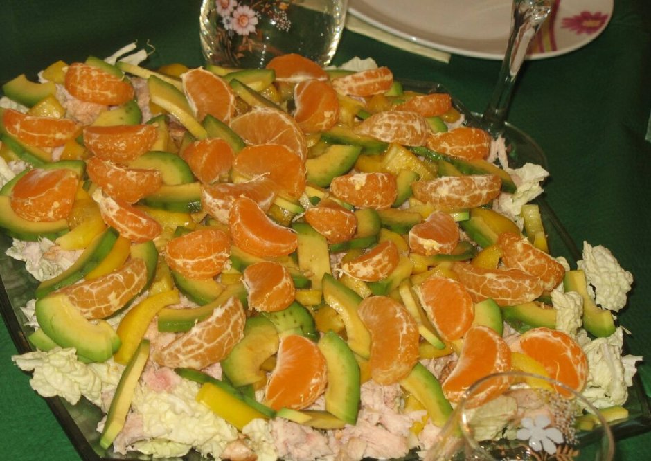 Салат новогодний с мандаринами