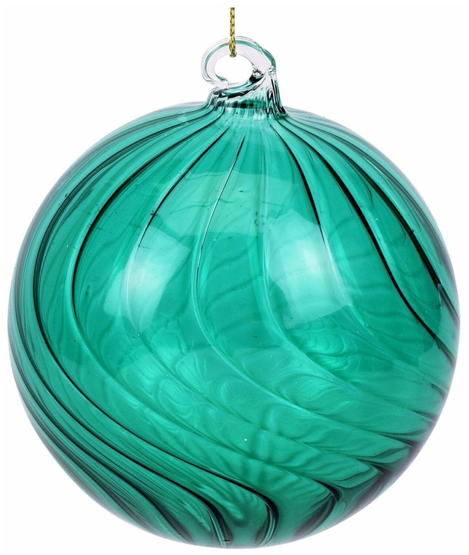 Елочный шар из зеленого стекла