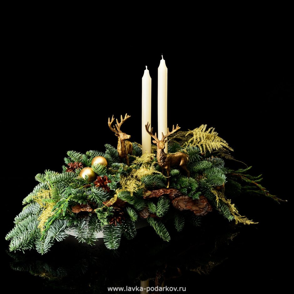 Рождественская композиция со свечами