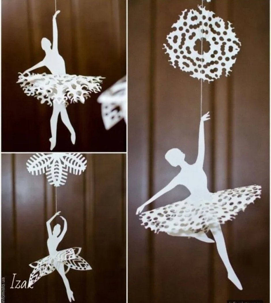 Балерина Снежинка из бумаги