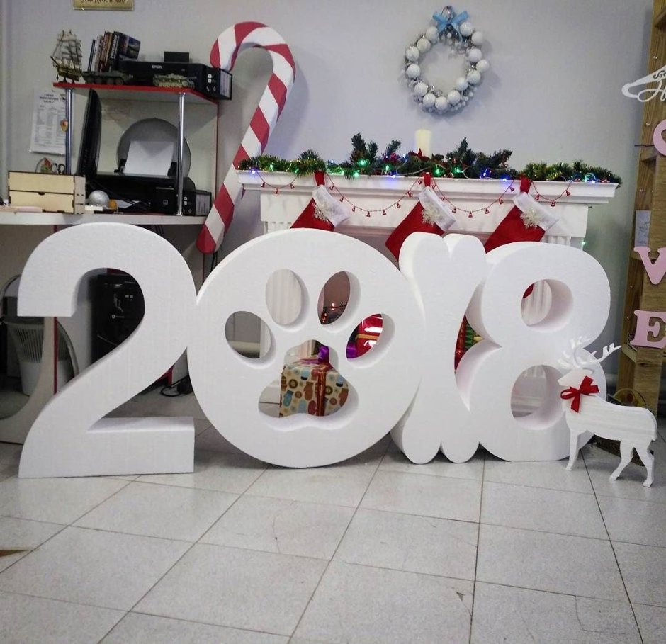 Декорации из пенопласта на новый год