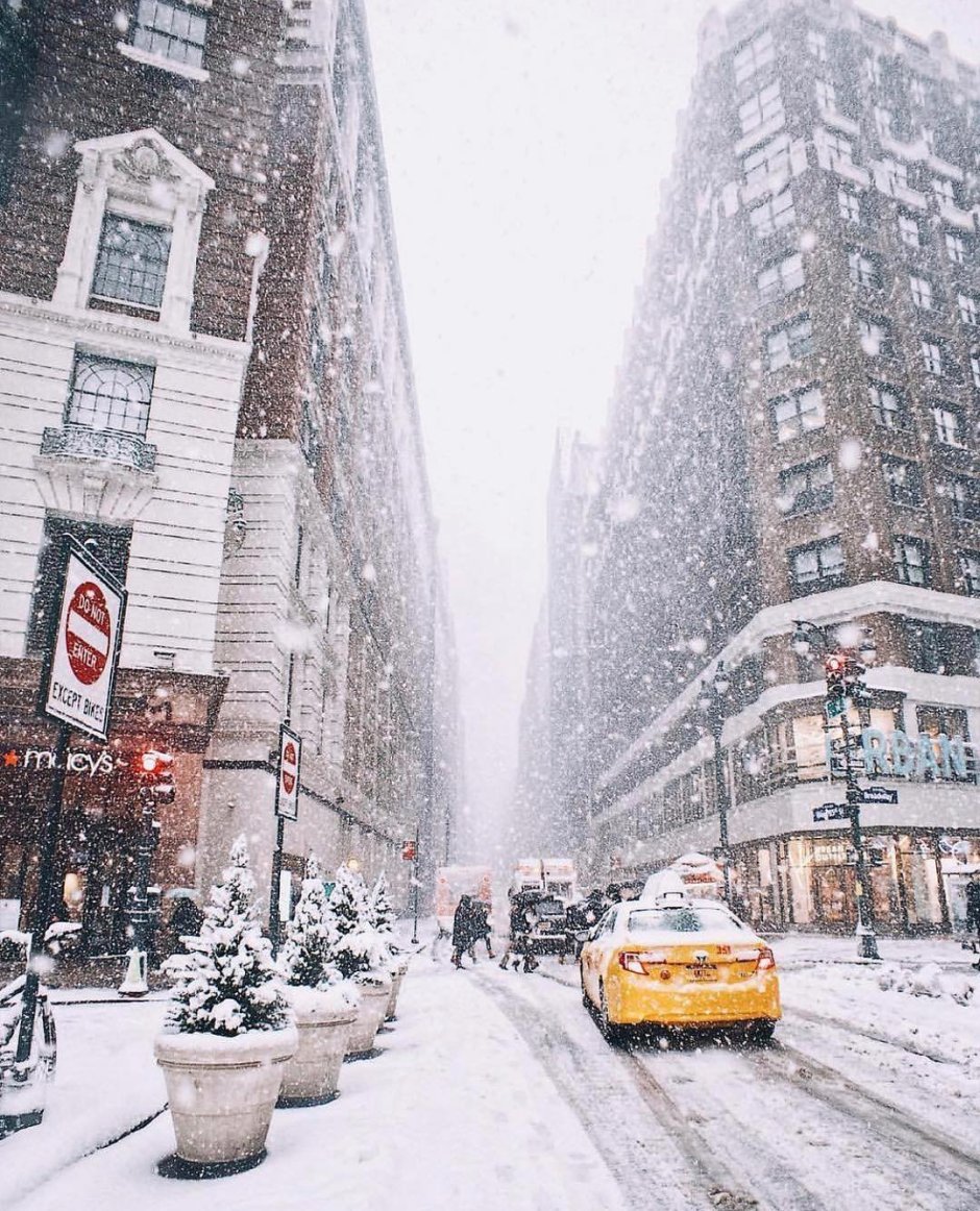 Нью-Йорк Манхэттен зима