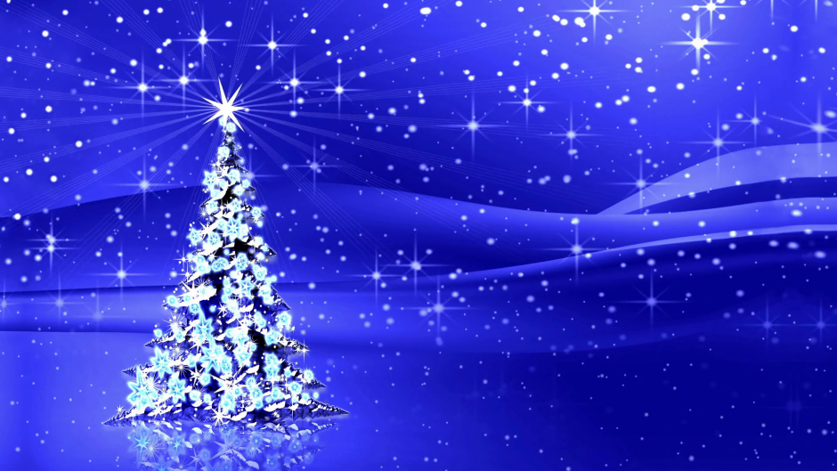 Рождественская елка синий фон