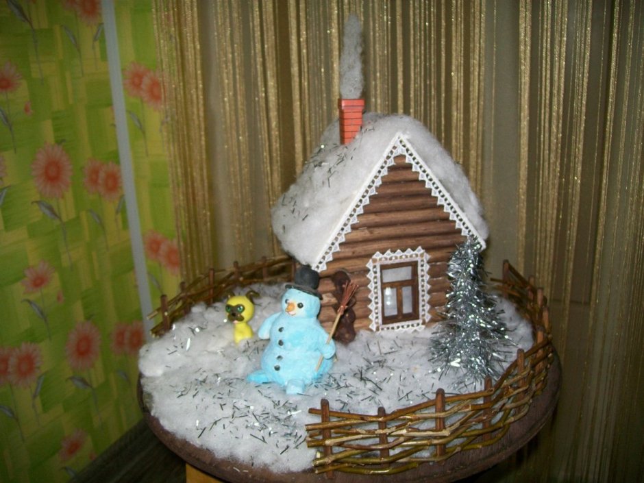 Зимний дом поделка в детский сад