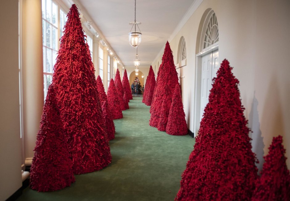 Мелания Трамп красные елки