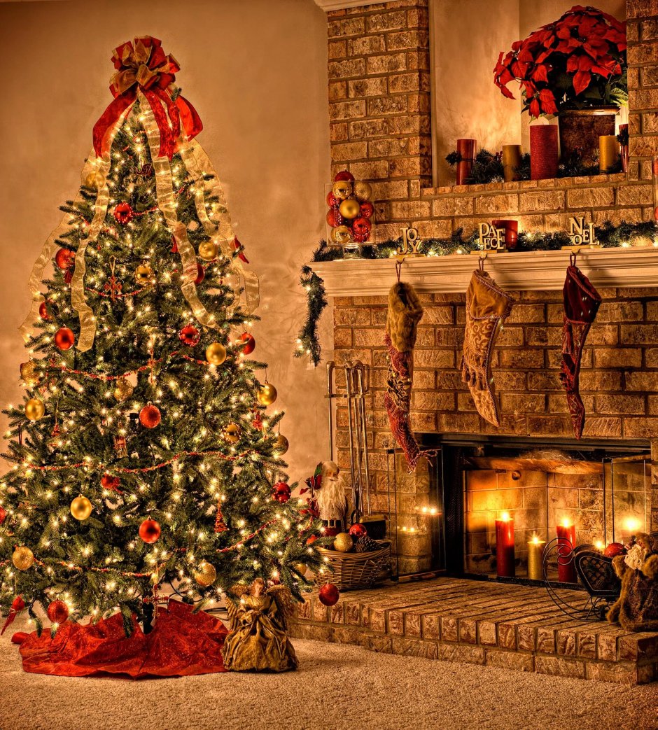 Рождество камин елка