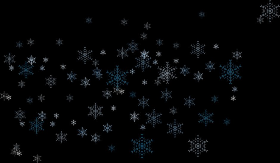 Синий фон со снежинками и звездами