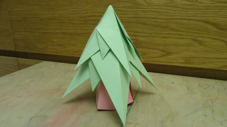 Сбор елки из оригами