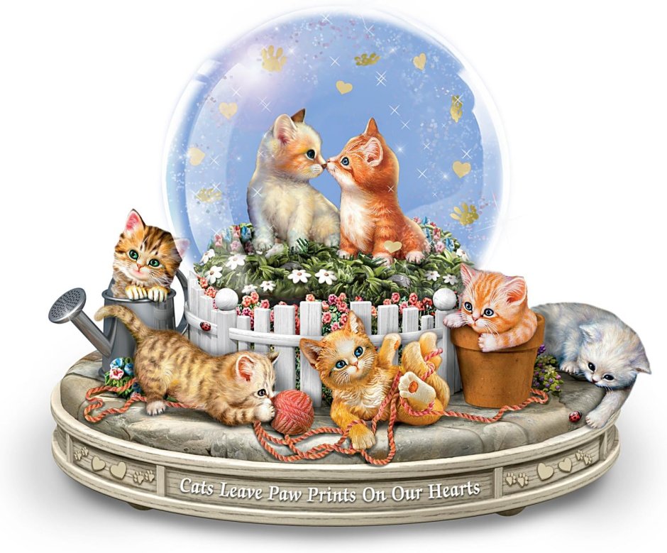 Снежный шар кошка в лотке купить