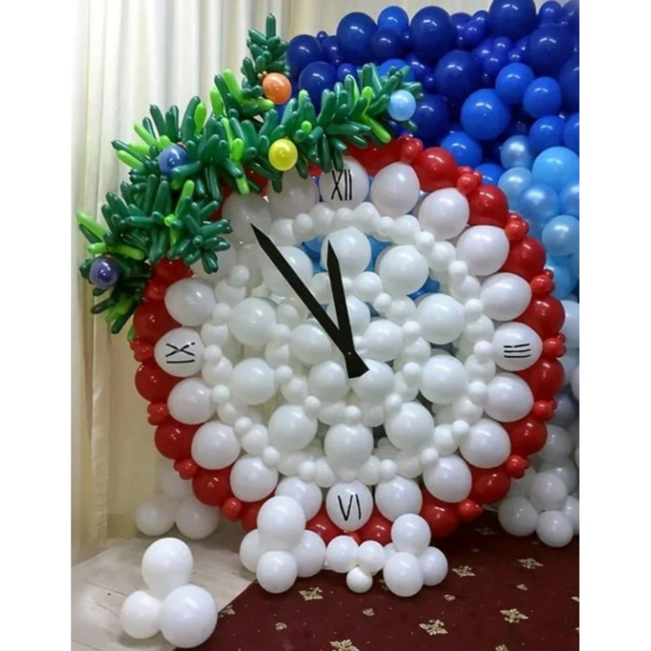 Часы из воздушных шаров