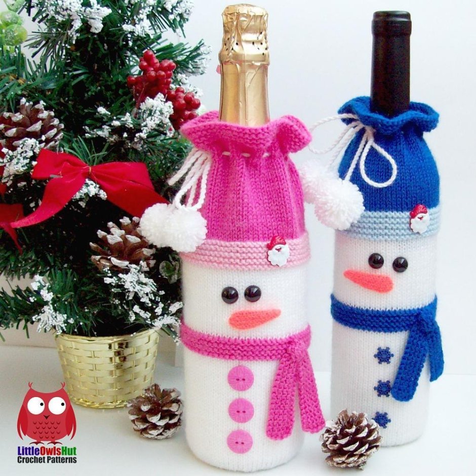 Снеговик на бутылку шампанского
