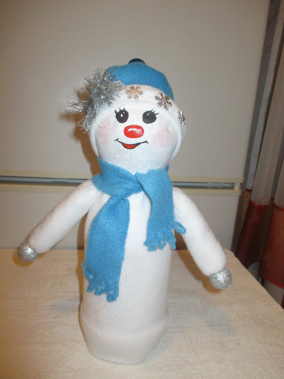 Снеговик своими руками из пластиковой бутылки