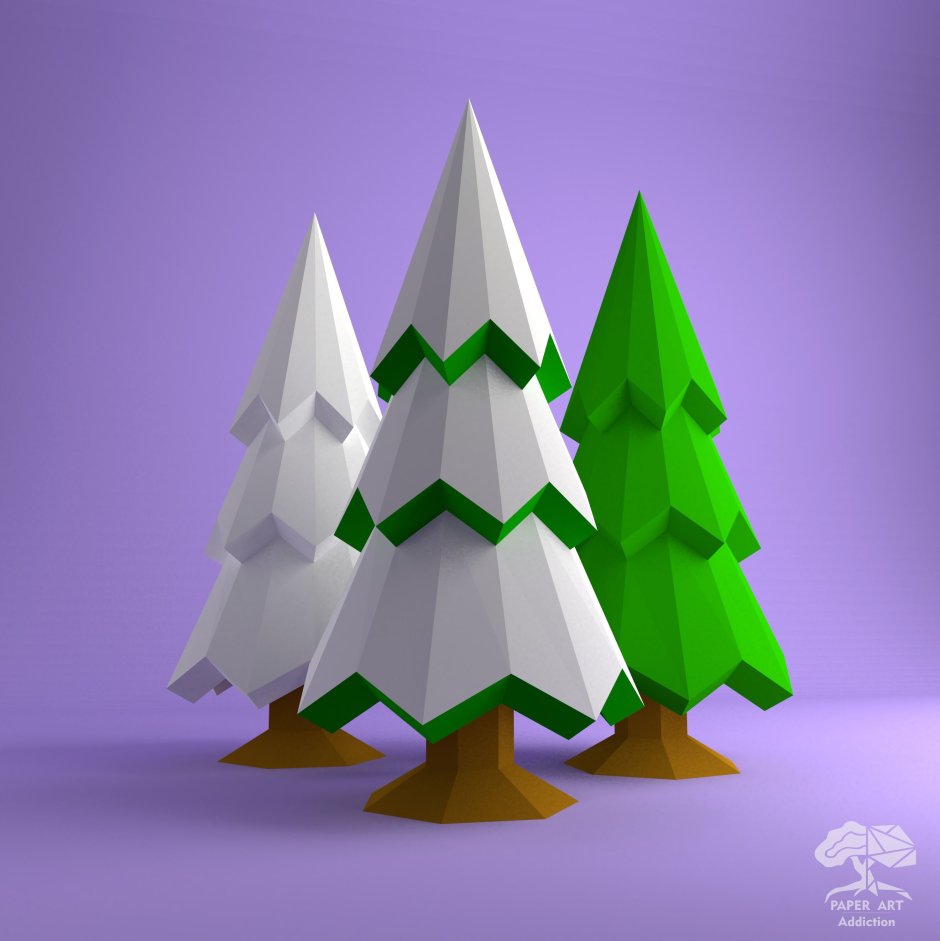 Новогодняя елка Low Poly