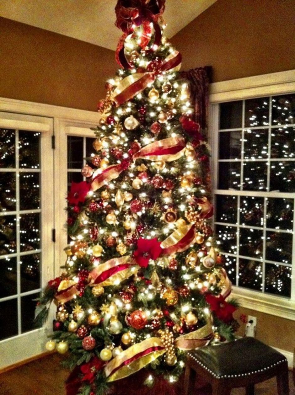 Красивое украшение новогодней елки
