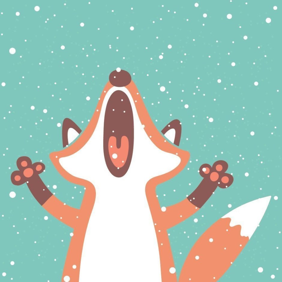 Новогодняя открытка с лисичкой