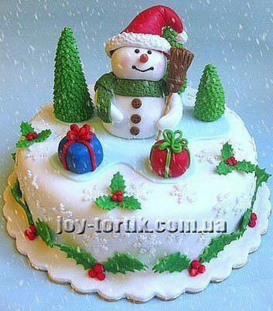 Тортик со снеговиком