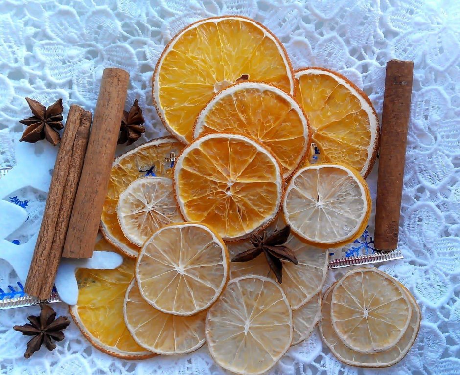 Высушить апельсин для декора
