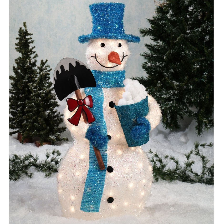 Снеговик для уличного декора
