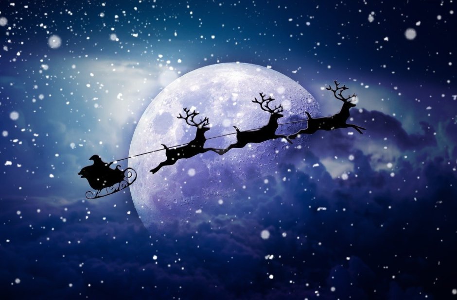 They Fly in a Sleigh in the Night Sky
