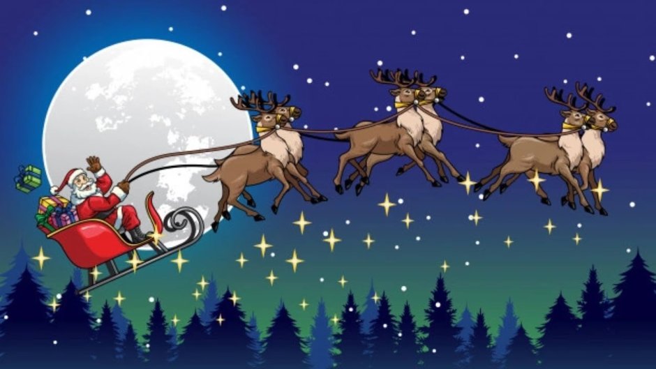 Летающие олени Санта Клауса
