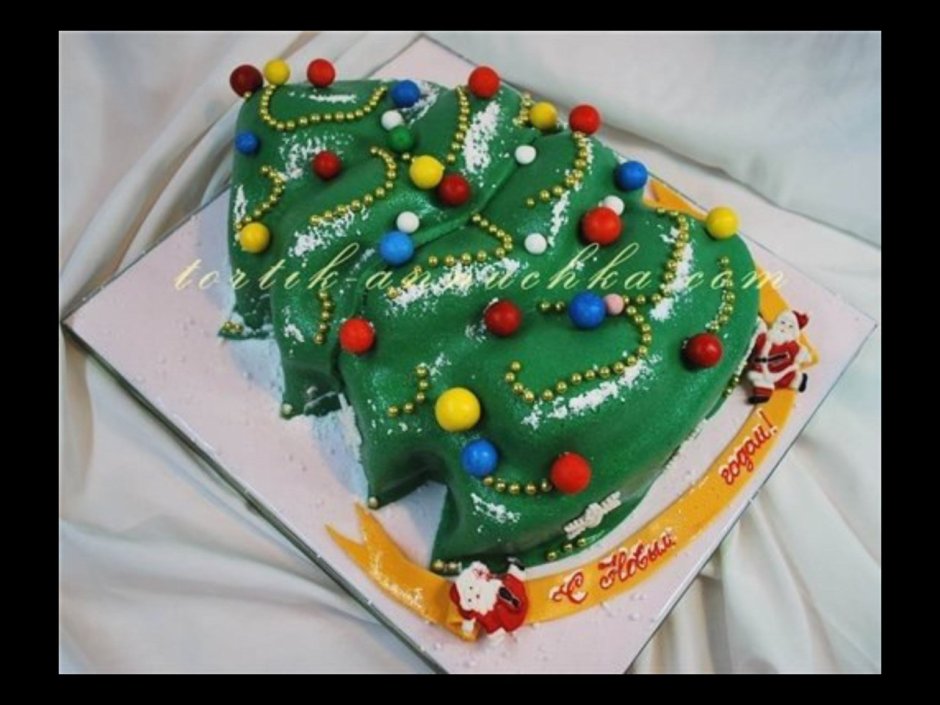 Новогодний торт в виде елки