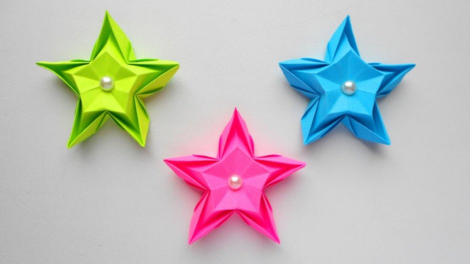 Оригами звезда четырехконечная