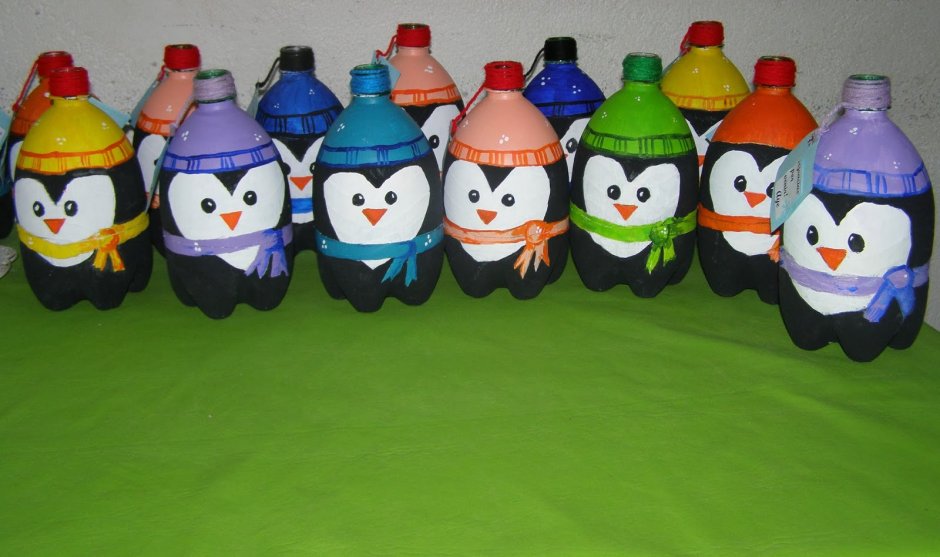 Пингвинчики из пластиковых бутылок