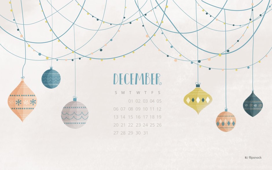 Новогодние обои с календарем