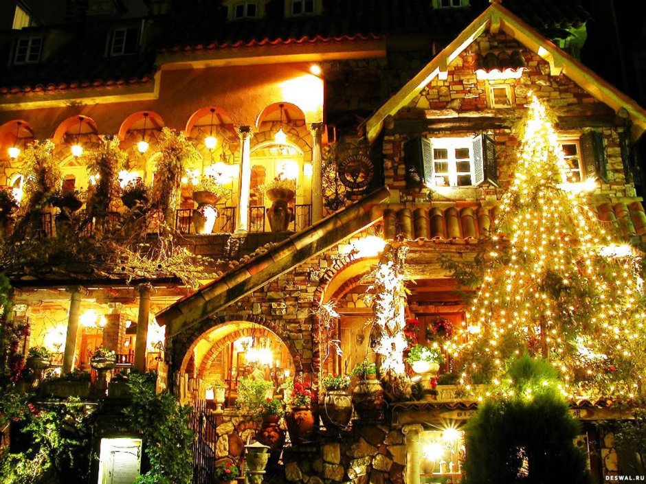 Рождественские европейские дома