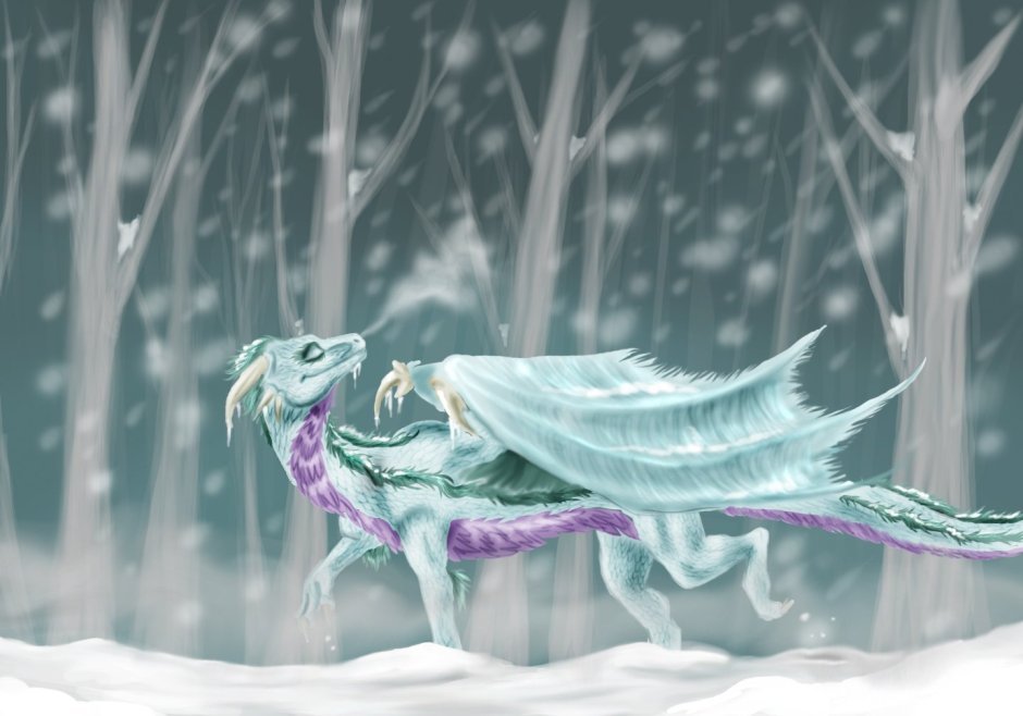 Дракон в снегу