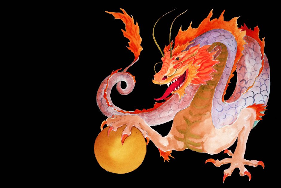 Китайский дракон в цвете
