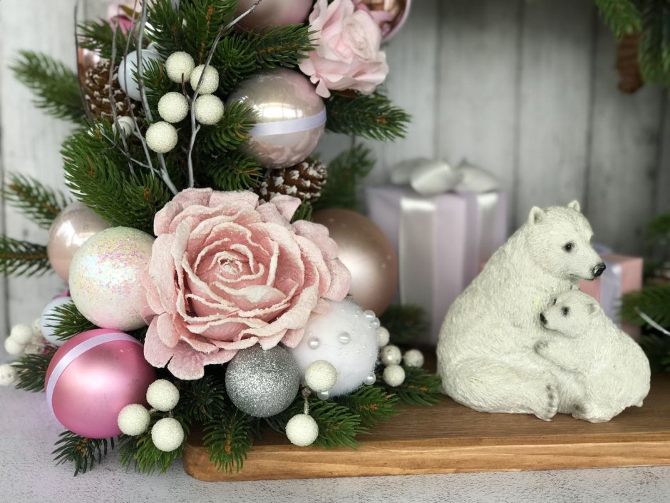 Новогодняя композиция год кролика