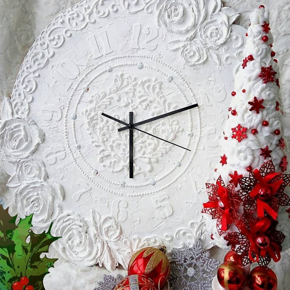 Новогодние часы декорация