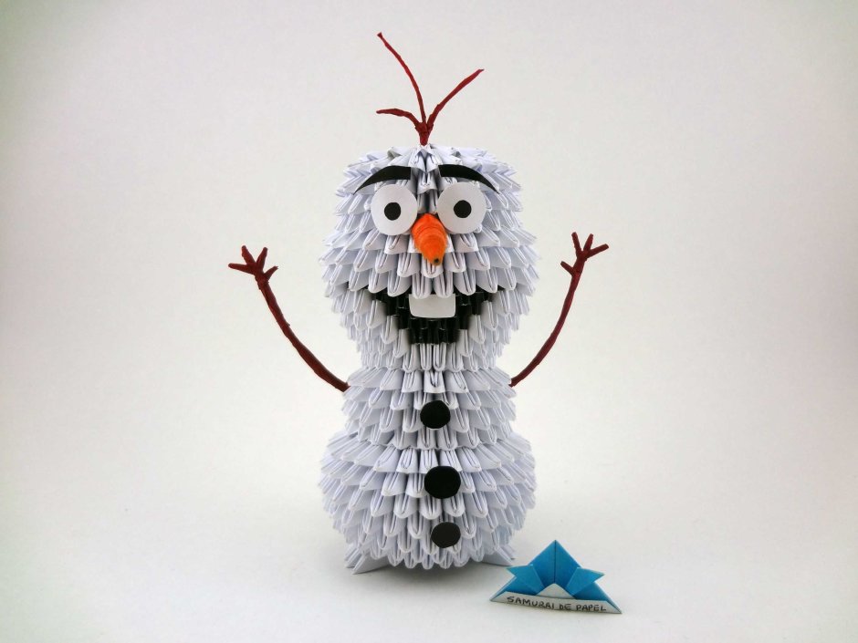 Оригами Снеговик