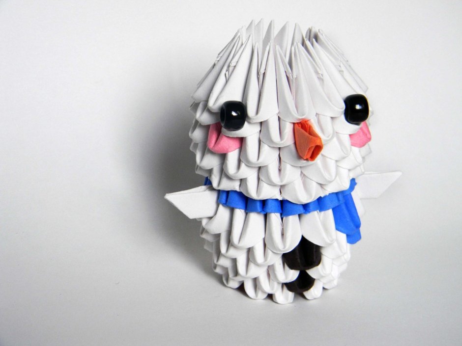 Снеговик из бумаги объемный оригами