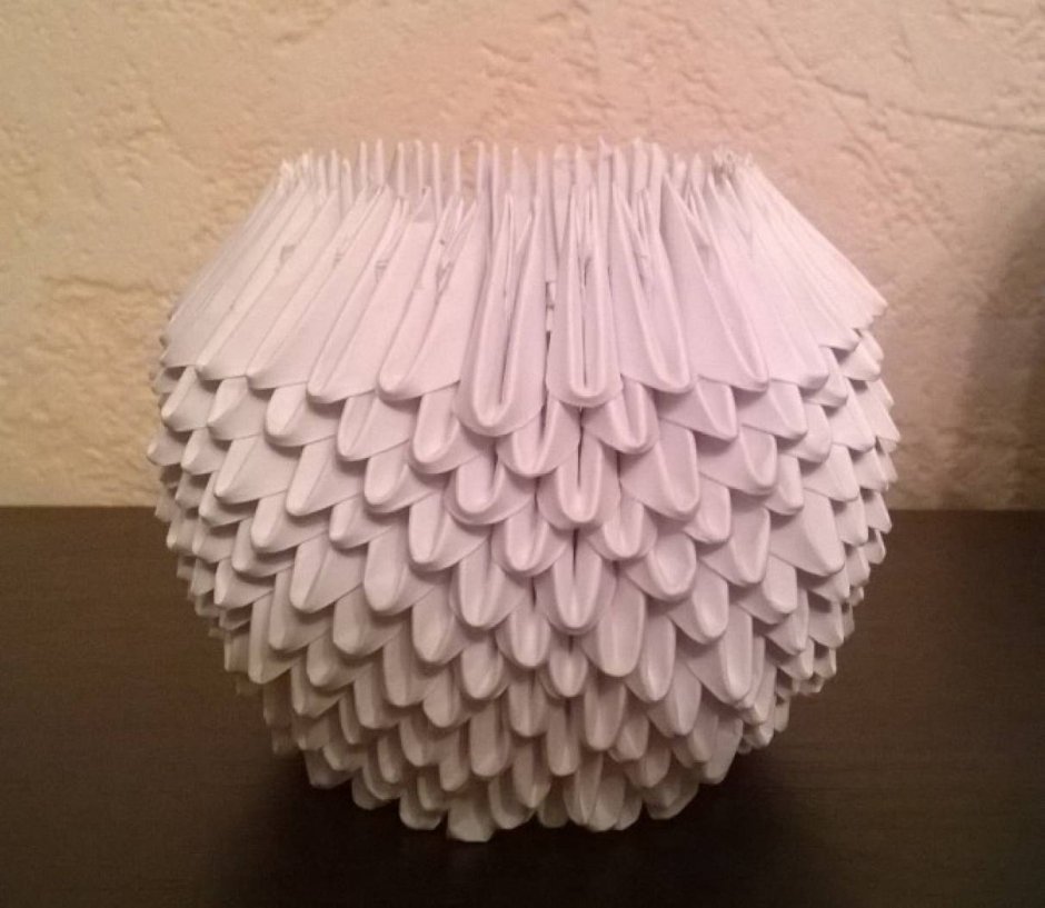 Снеговик оригами из модулей пошагово