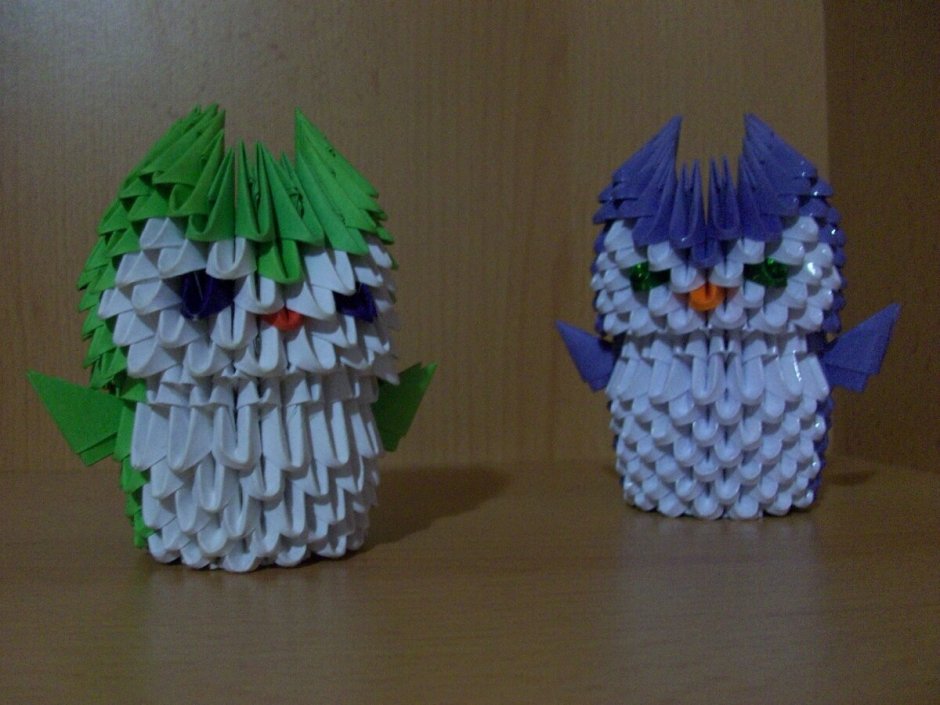 Снеговик оригами из модулей
