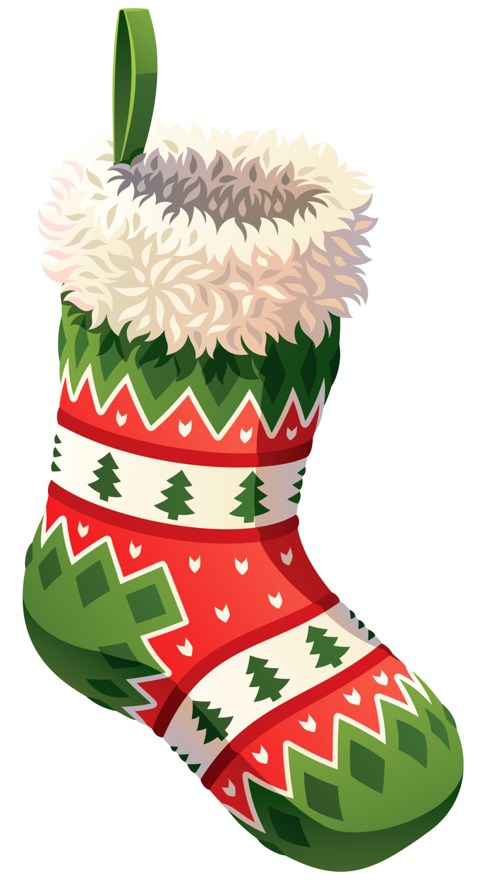 Рождественские носки для подарков на белом фоне