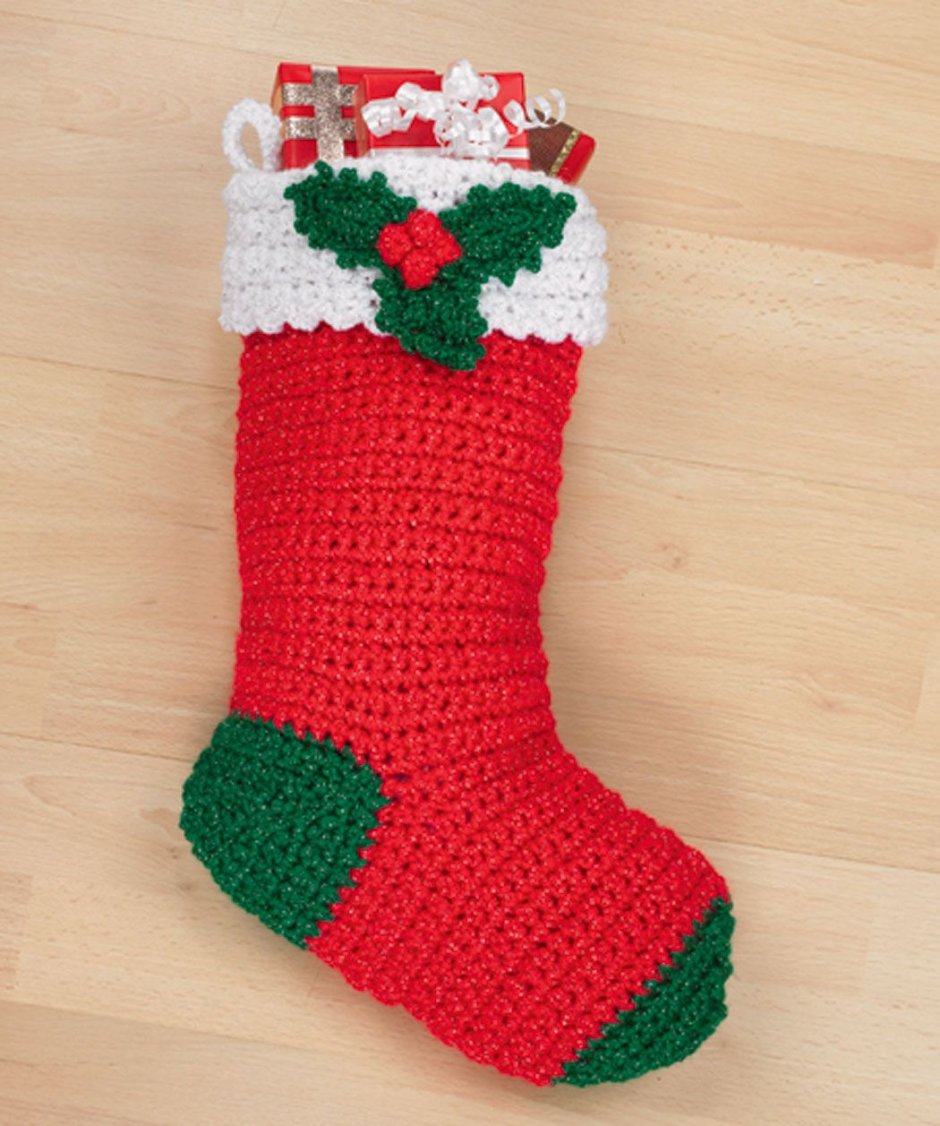 Вязаные Рождественские носки для подарков