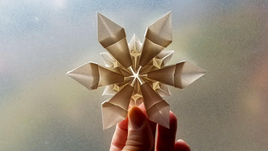 Двухстороннее оригами на новый год